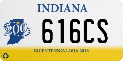 IN license plate 616CS