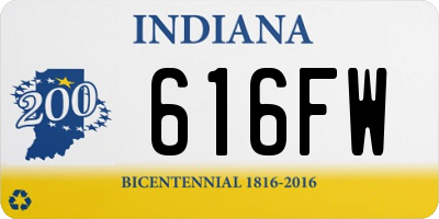IN license plate 616FW