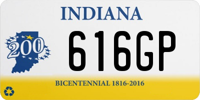 IN license plate 616GP