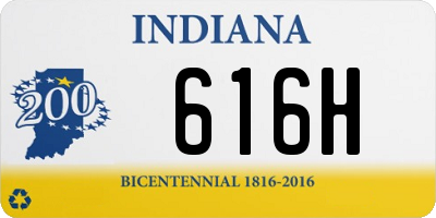 IN license plate 616H