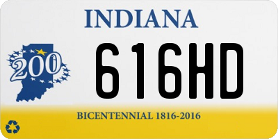 IN license plate 616HD
