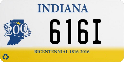 IN license plate 616I