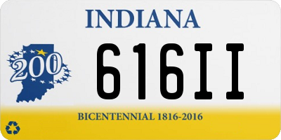 IN license plate 616II