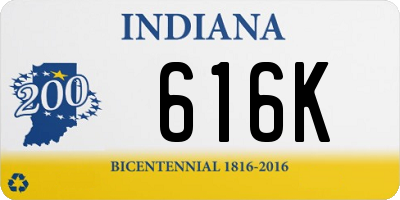 IN license plate 616K