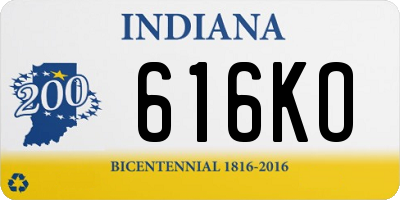 IN license plate 616KO