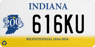 IN license plate 616KU