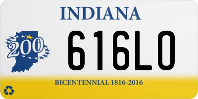 IN license plate 616LO