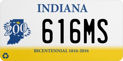 IN license plate 616MS