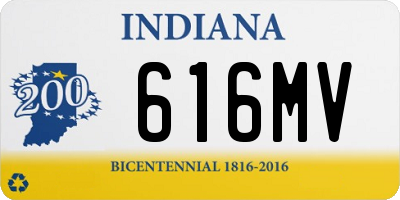 IN license plate 616MV