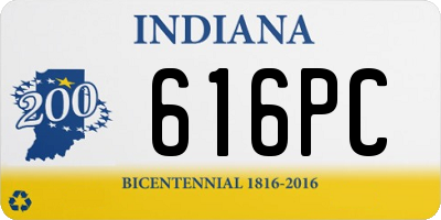 IN license plate 616PC
