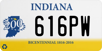 IN license plate 616PW