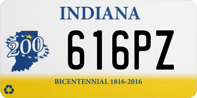 IN license plate 616PZ