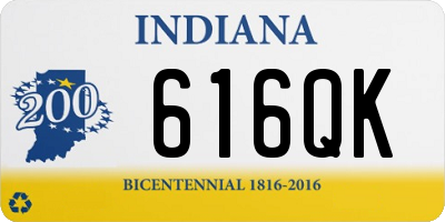 IN license plate 616QK