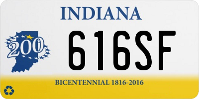 IN license plate 616SF