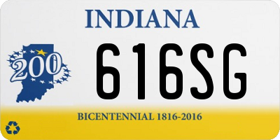 IN license plate 616SG