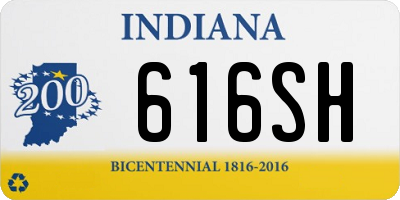 IN license plate 616SH