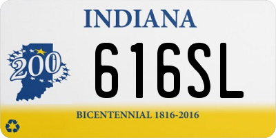 IN license plate 616SL