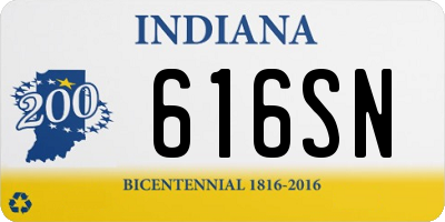 IN license plate 616SN