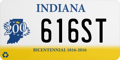 IN license plate 616ST