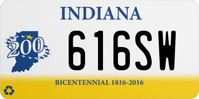 IN license plate 616SW