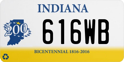 IN license plate 616WB