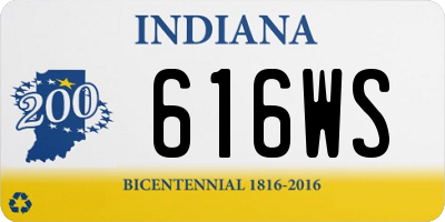 IN license plate 616WS