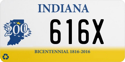 IN license plate 616X