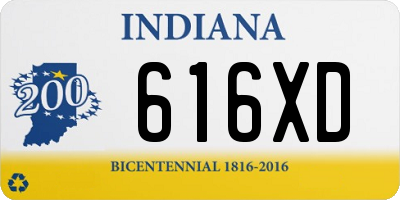 IN license plate 616XD