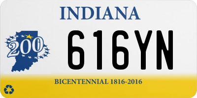 IN license plate 616YN
