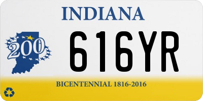 IN license plate 616YR