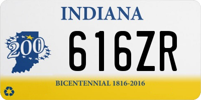 IN license plate 616ZR