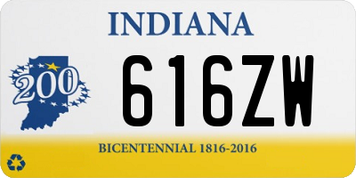 IN license plate 616ZW