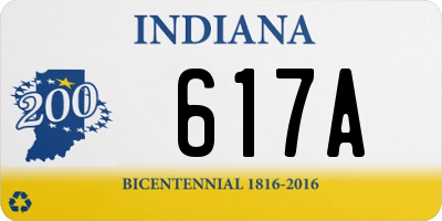 IN license plate 617A