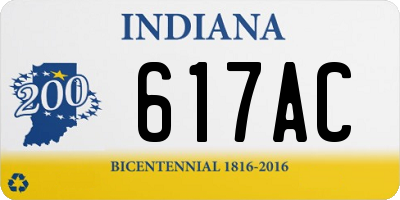 IN license plate 617AC