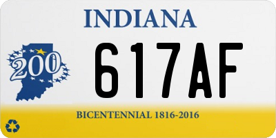 IN license plate 617AF