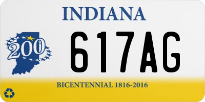 IN license plate 617AG