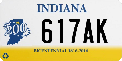 IN license plate 617AK