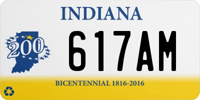 IN license plate 617AM