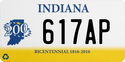 IN license plate 617AP