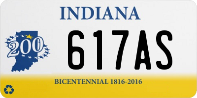 IN license plate 617AS