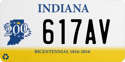 IN license plate 617AV