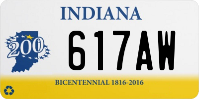 IN license plate 617AW