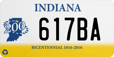 IN license plate 617BA