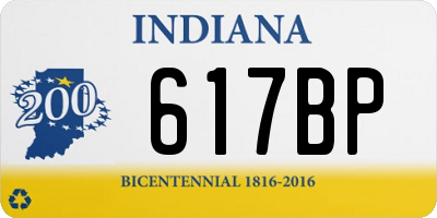 IN license plate 617BP