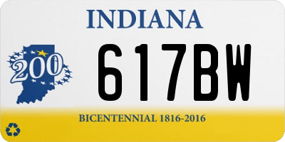 IN license plate 617BW