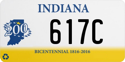 IN license plate 617C