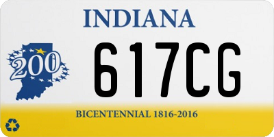 IN license plate 617CG