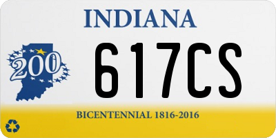 IN license plate 617CS