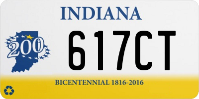 IN license plate 617CT