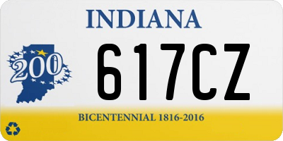 IN license plate 617CZ